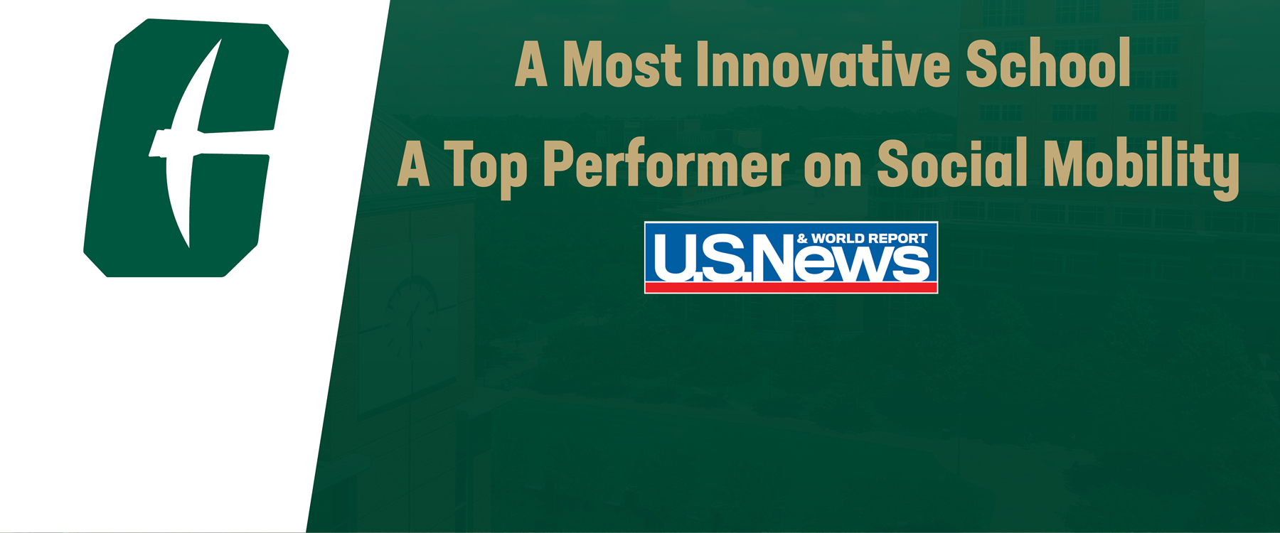 UNC Charlotte recognized nationally for excellence in innovation, social mobility by U.S. News and World Report