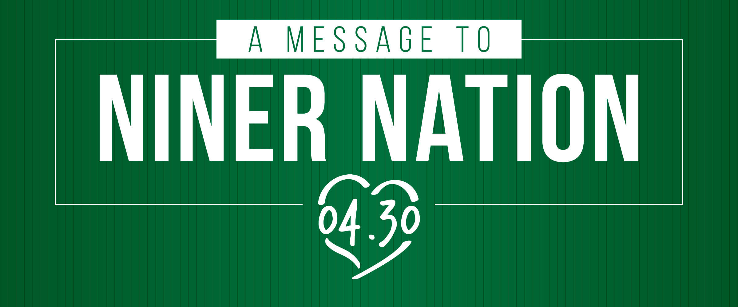 A message to Niner Nation: Today is the UNC Charlotte Day of Remembrance