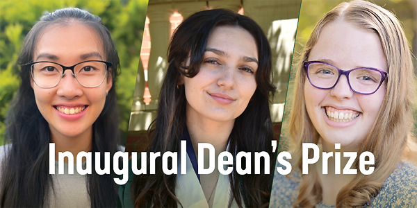 Kelsey Romney, Jaden Schutt and My Vuong are the three recipients of the Dean's Prize.