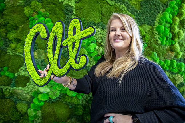 Torrie Savage ’05 uses clean graffiti and moss art to leave her mark on the advertising world.