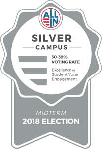 University’s student voter engagement efforts earns Silver Seal