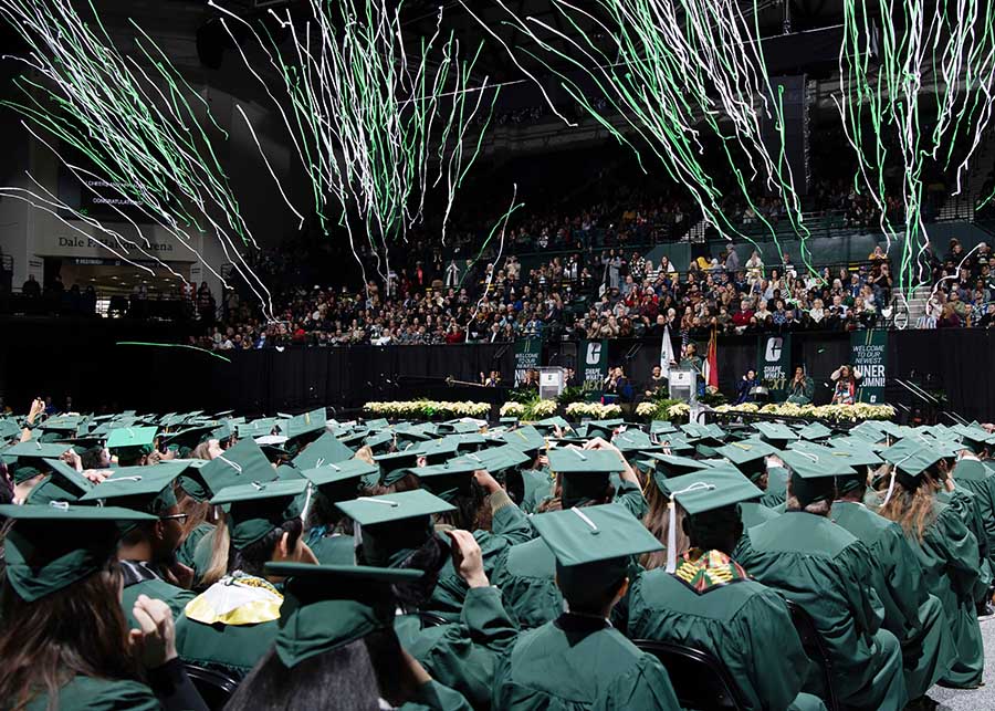 On Friday and Saturday, Dec. 15-16, UNC Charlotte will hold fall Commencement ceremonies for 2023 graduates in Dale F. Halton Arena. 