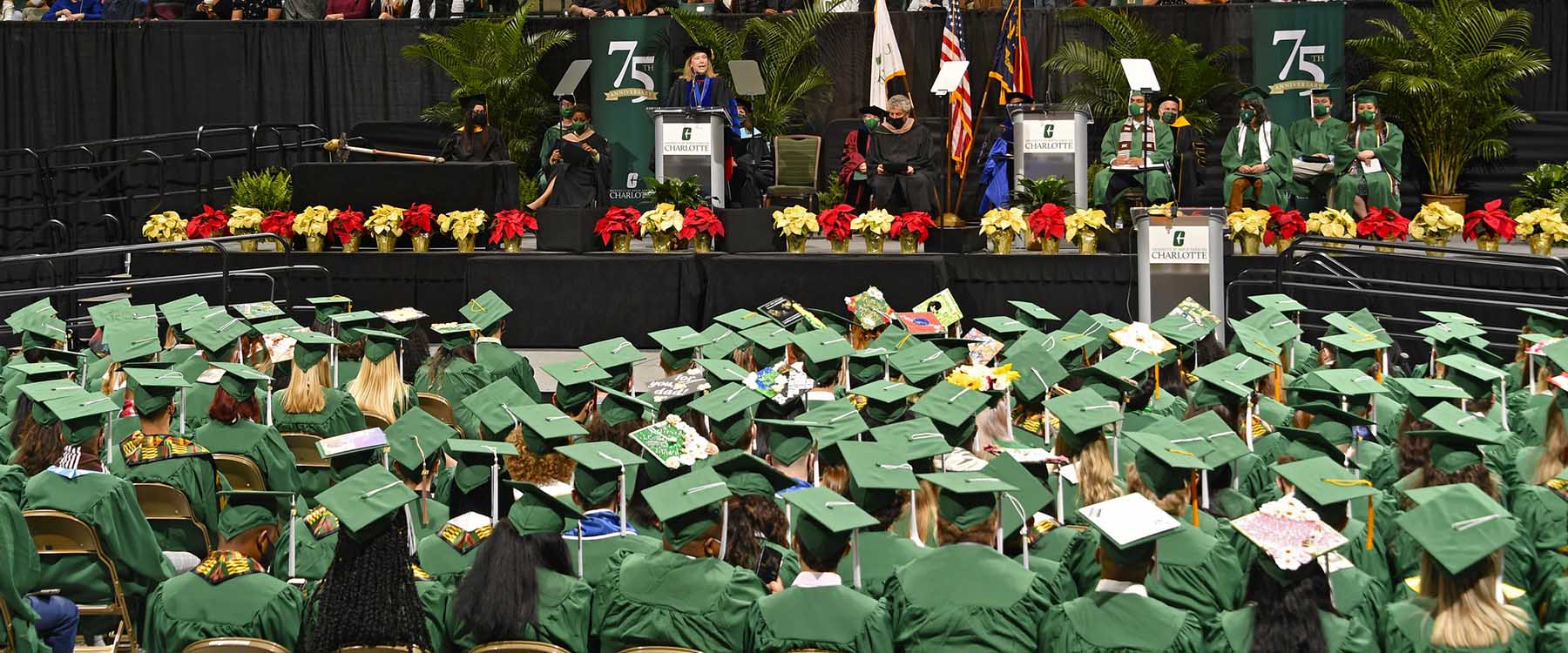On Friday and Saturday, Dec. 16-17, UNC Charlotte will hold Fall Commencement ceremonies for 2022 graduates in Dale F. Halton Arena. 