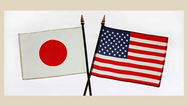Flags of Japan and the United States