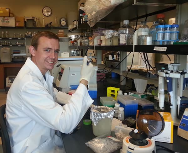 Joshua Stokell conducts research on cystic fibrosis