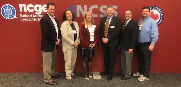 Tina Heafner, center, was elected president of the National Council for the Social Studies.