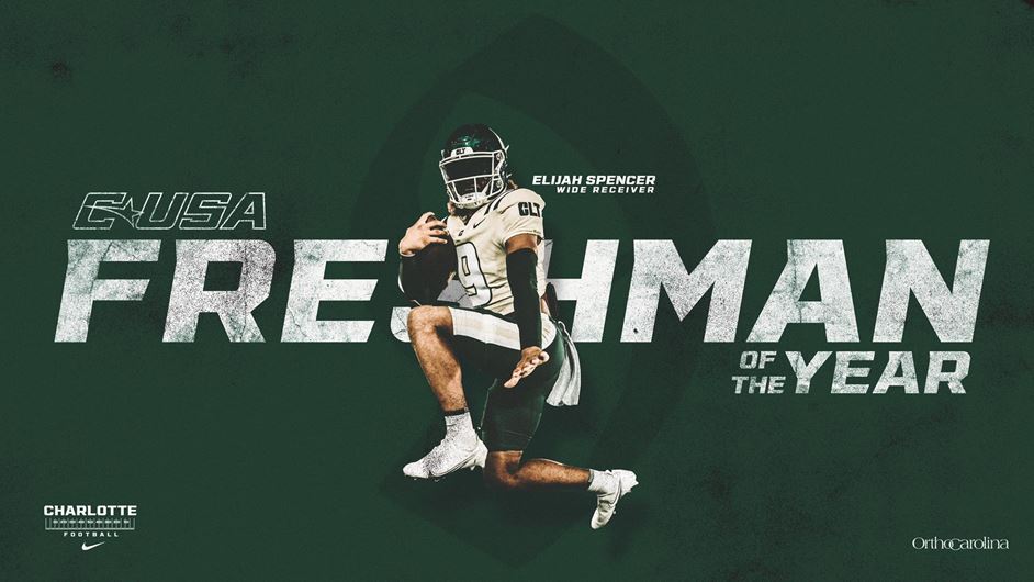 Charlotte 49ers freshman wide receiver Elijah Spencer has been named the Conference USA Freshman of the Year