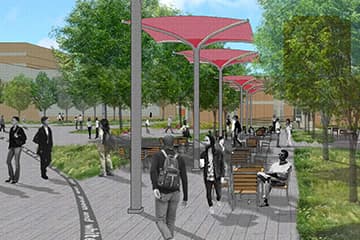 rendering of proposed outdoor work space