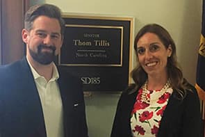 Dr. Elliot and an aide from Sen. Tillis’ office