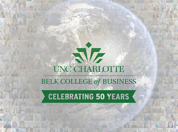 Alumni across three continents are helping Belk College celebrate its 50th anniversary.