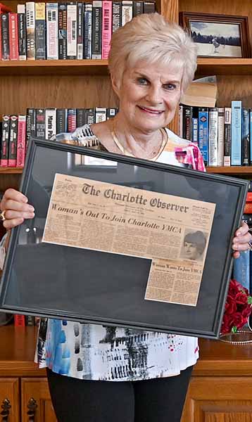 Mildred Gwinn with Charlotte Observer article