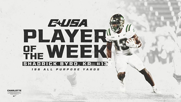 Byrd named C-USA Special Teams Player of the Week