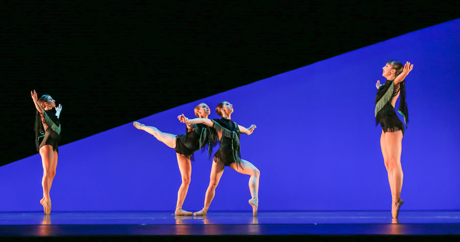 "Las Mujeres Fuertes," performed in 2017, featured four Professional Training Certificate students: (left to right) Tiffany Mako, Julia Foster, Laura Dearman, and Rose Wuertz.