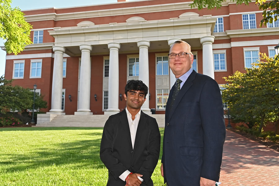 Student researcher Manav Majumdar worked closely with Doug Hague, executive director and professor of practice for the School of Data Science