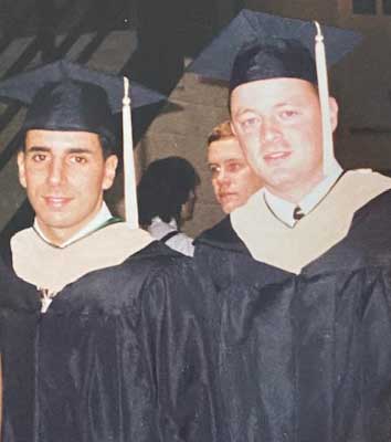 Scott Case, right, at Commencement 