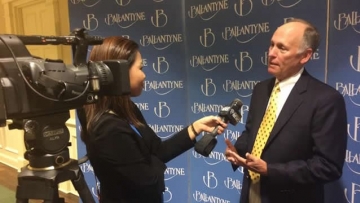 Chancellor Dubois interviewed by media in Ballantyne