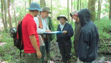 Wang and team conduct wetland fieldwork
