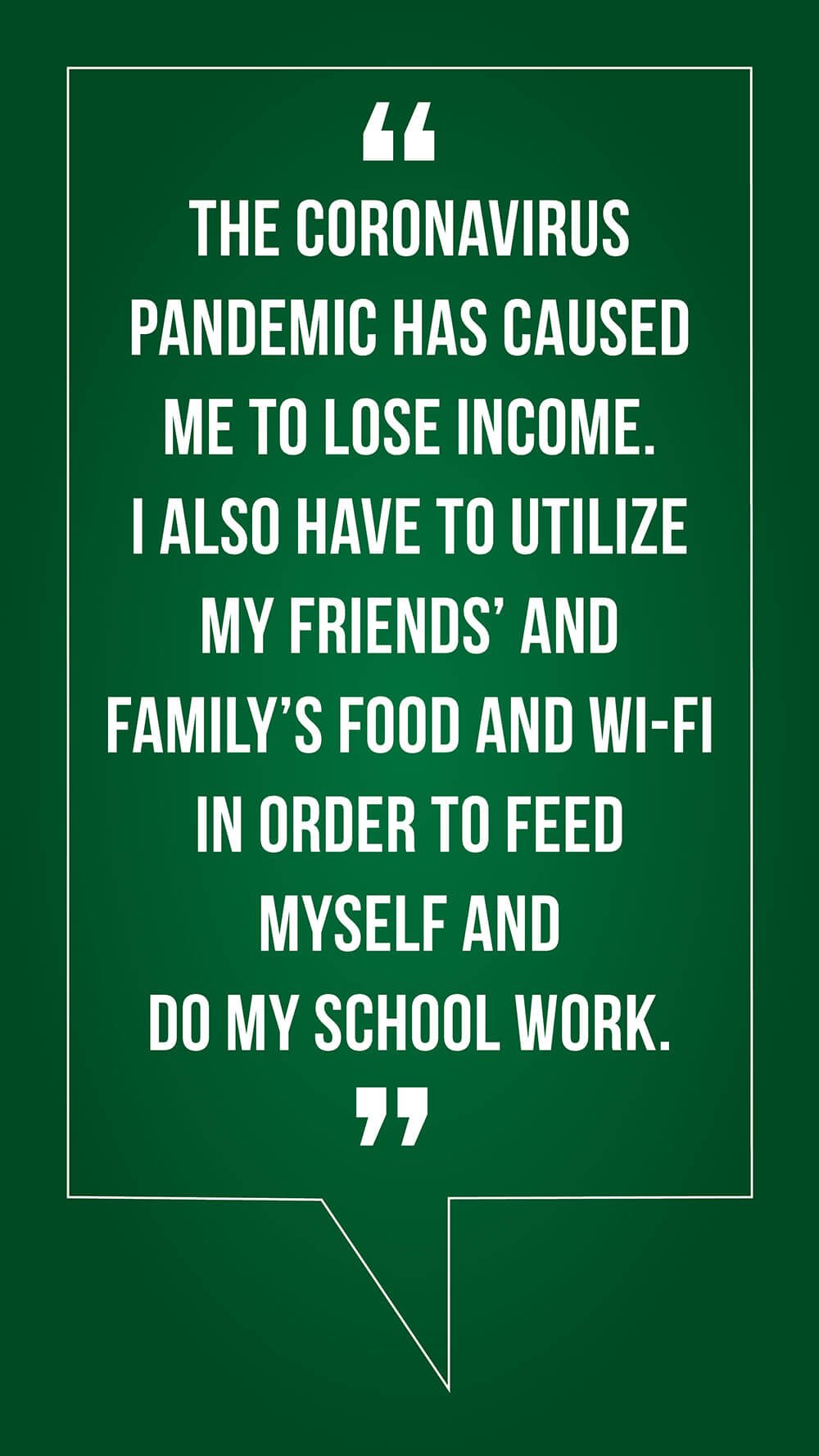 Graphic of a student quote