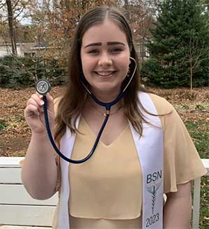 Anna Linton poses with a stethoscope