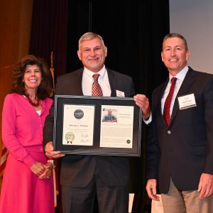 Rogers (middle) with supervisor and nominator Damian Bess and Barbara Gibson, director of the North Carolina Office of State Human Resources.