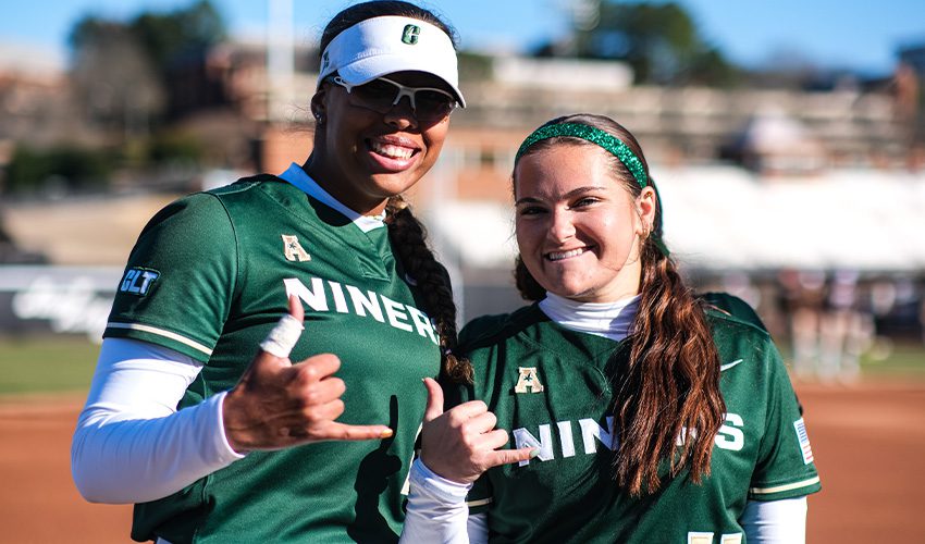 Softball players show their 49er spirit