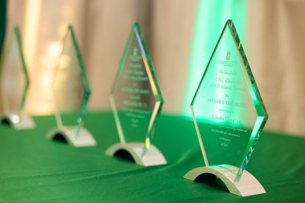 Alumni 10 Under Ten Awards Trophies