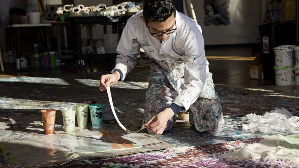 Kenny Nguyen ’15 in his studio in Concord, North Carolina