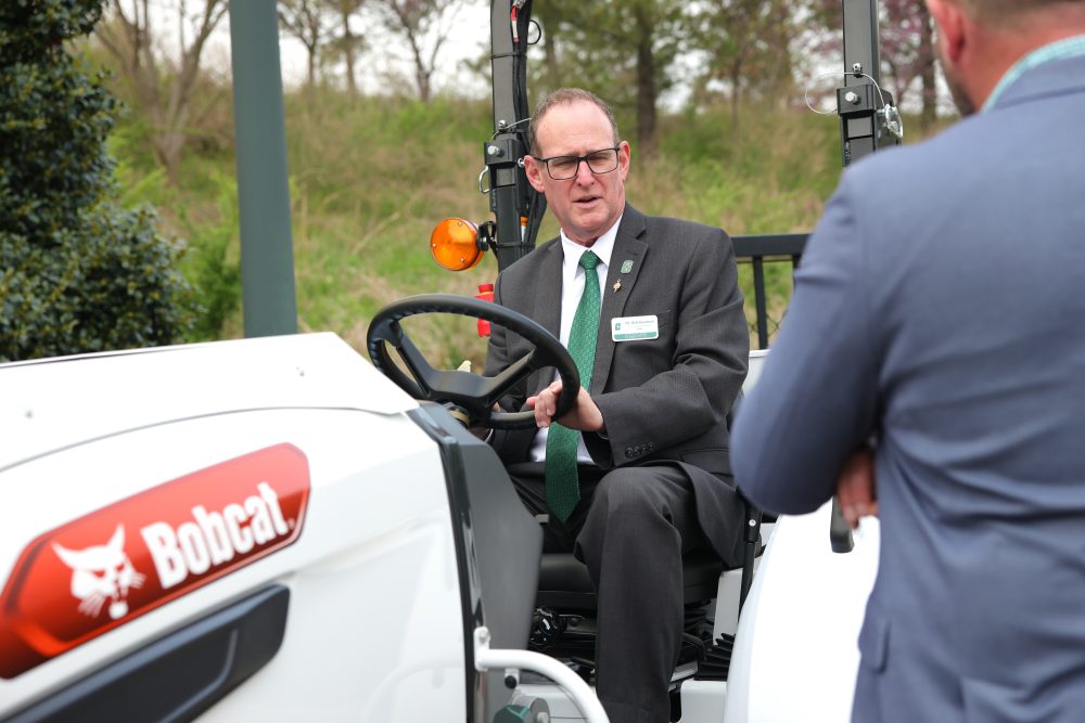 Engineering Dean Keynton tries Bobcat Company equipment