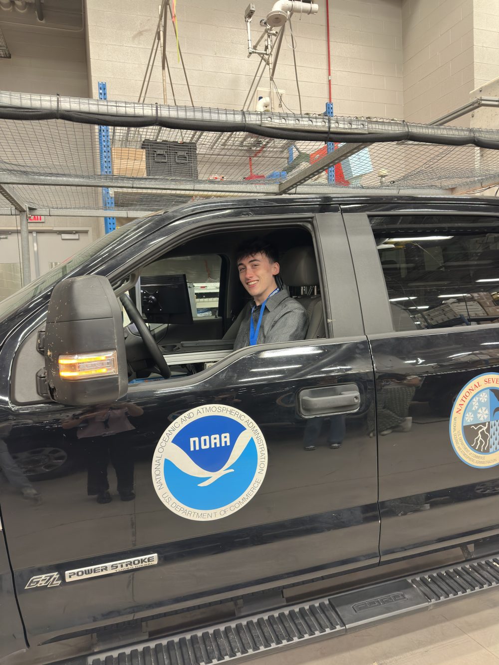 Ian Shank in NOAA truck