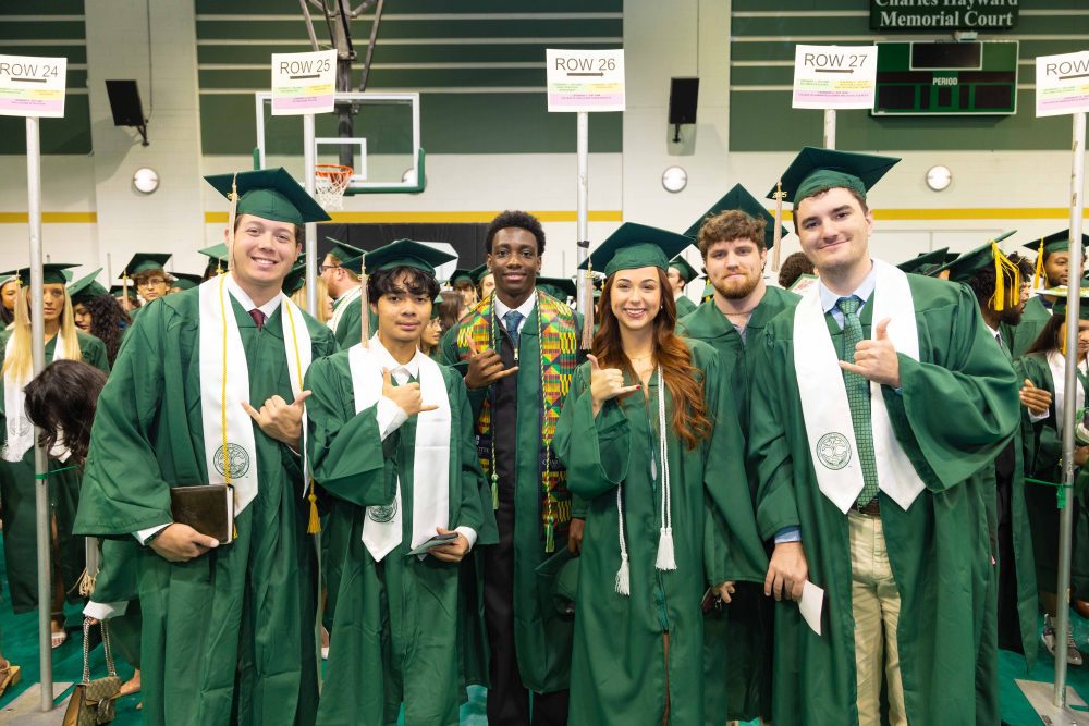 Graduates get ready to enter Halton Arena.