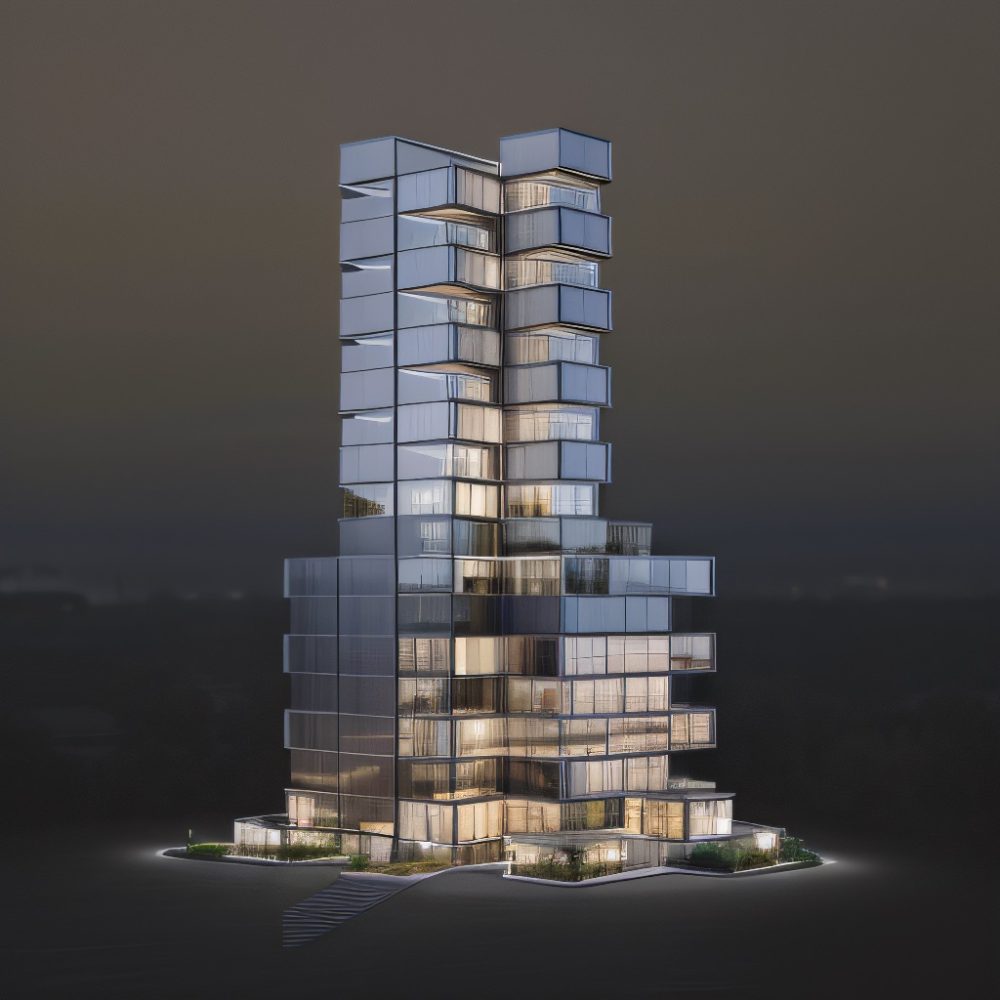 Rendered building