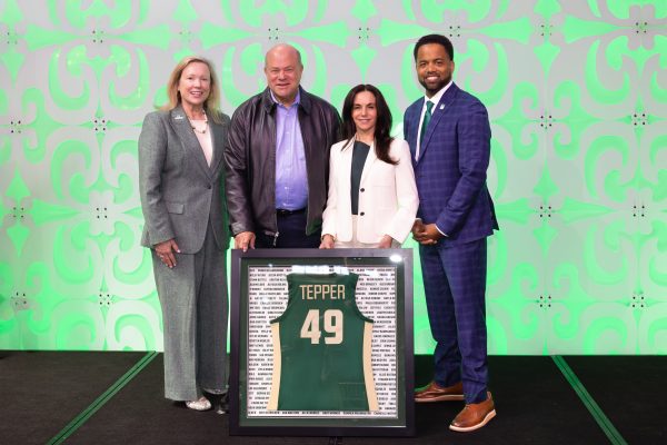 Chancellor Sharon L. Gaber, the Teppers and AD Kevin White