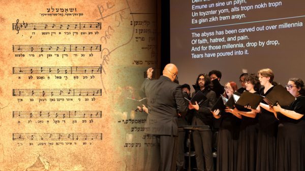 Professor teaching student choir