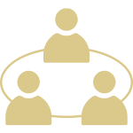 People-Connected-Icon-Gold Three people connected to symbolize a network.