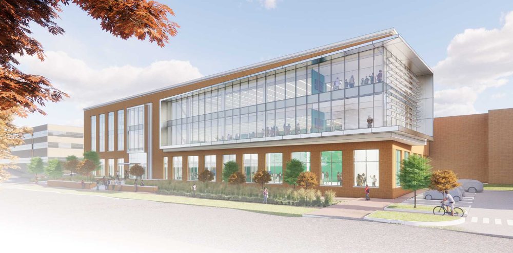Exterior rendering of the Honeywell Innovation Hub