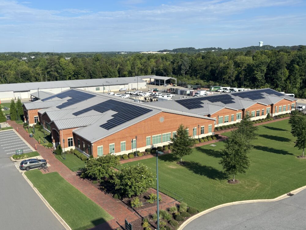 Solar array on facilities operations building