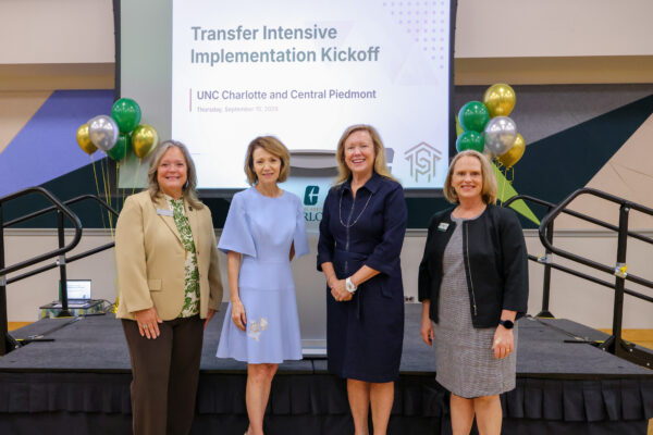 Chancellor Gaber and Provost Troyer with administrators from CPCC.