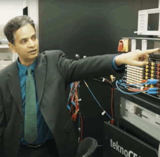 Sukumar Kamalasadan in lab