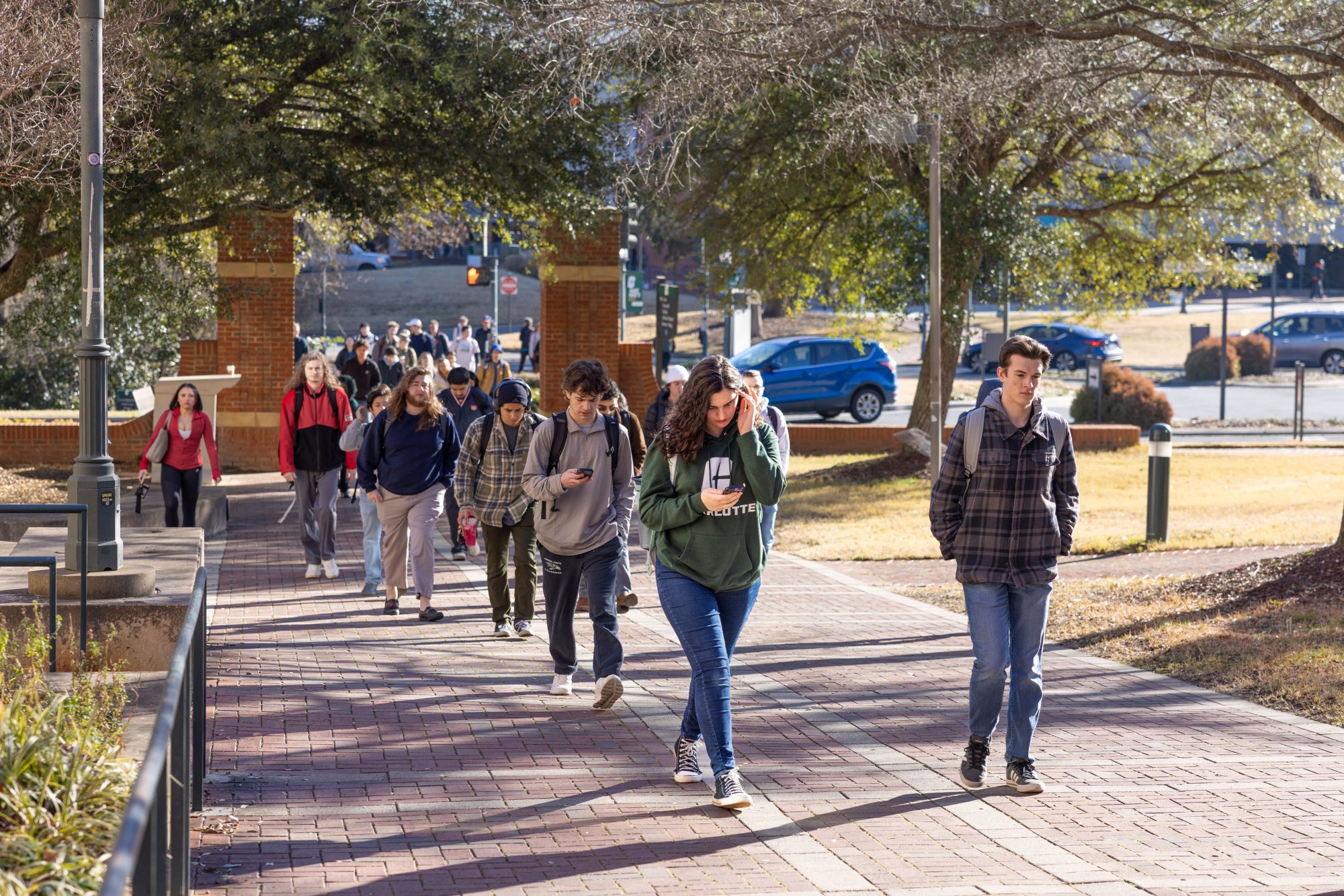Students walk to class.
