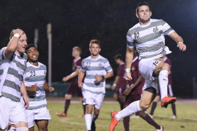 Bronico celebrating as a member of the Charlotte 49ers