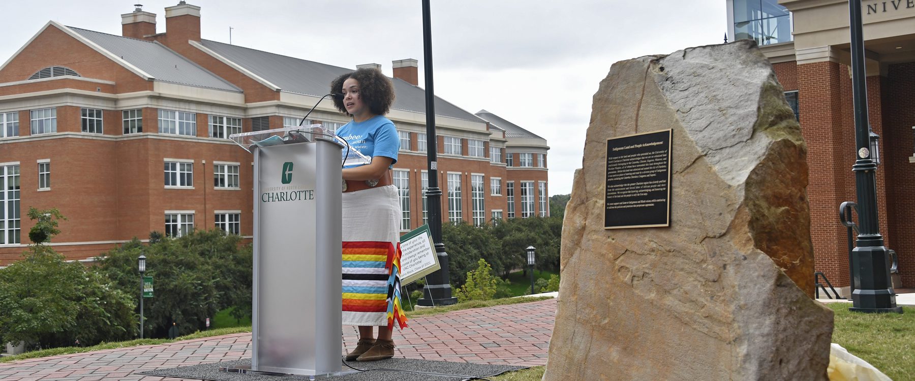 Unveiling UNC Charlotte’s land acknowledgement plaque Inside UNC