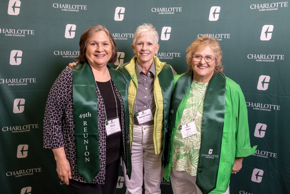 Cheryl Brown, Tommie Anne Moore and Susan Bess at 49th Reunion