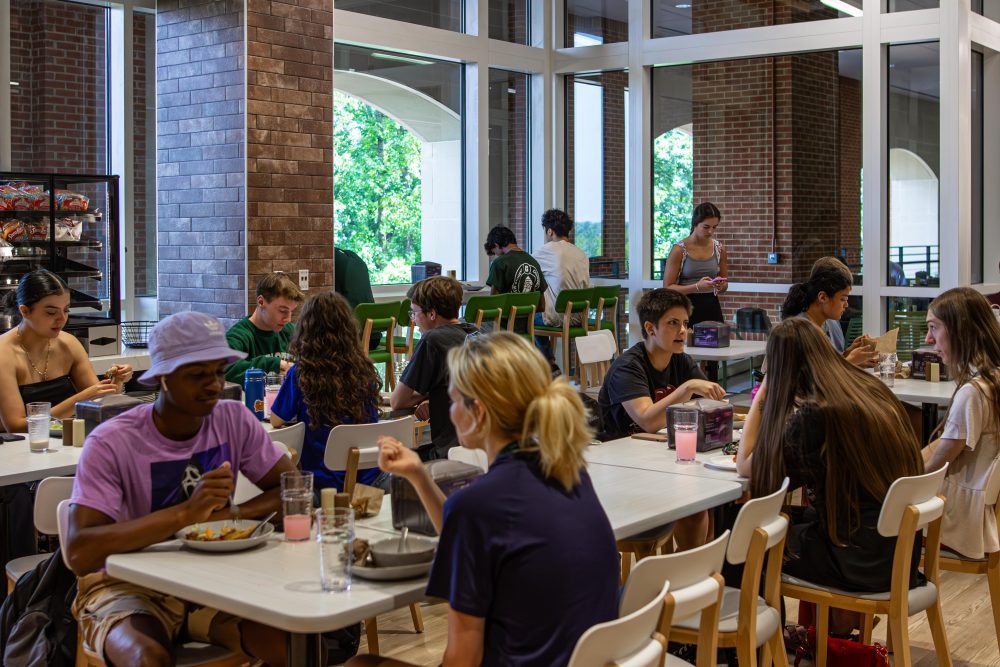 Students in dining hall