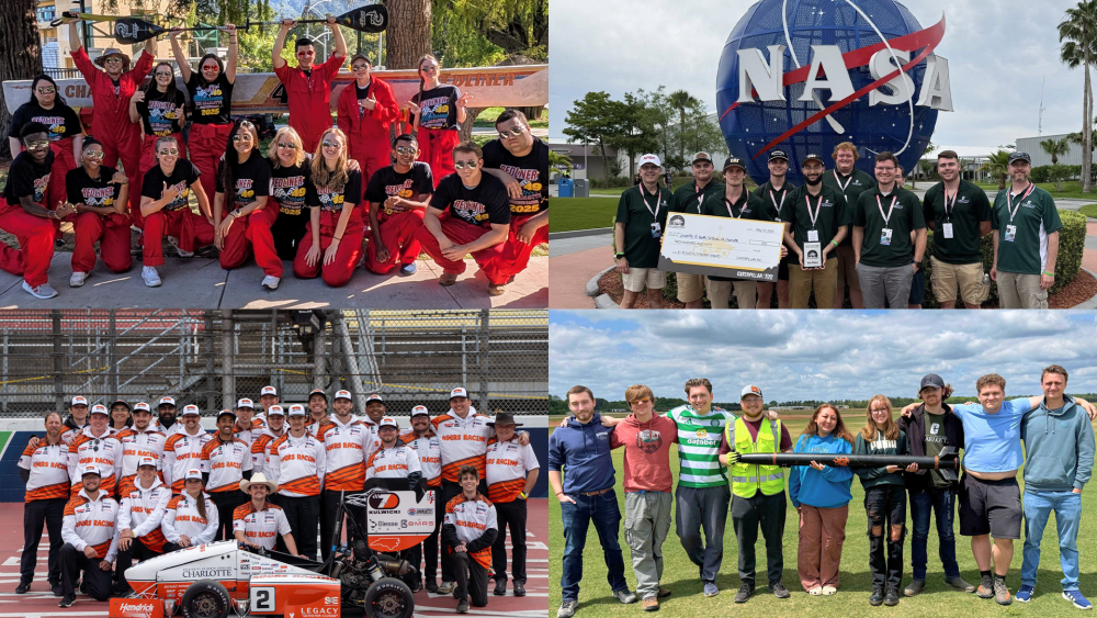 A collage of Niner engineering clubs that competed in national competitions