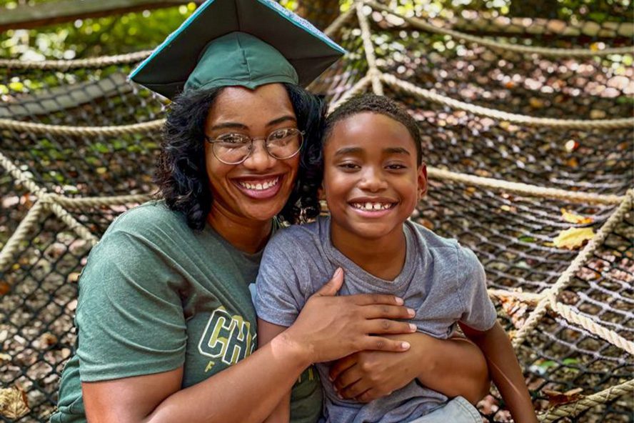 Skylar Tirotta and her son