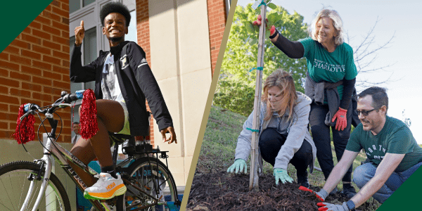 Combined photo of the Transportation Fair and Campus Beautification Day events