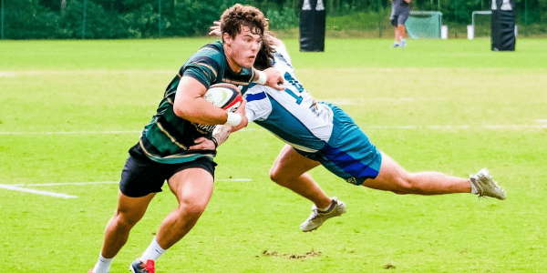 Garrett Hyten playing Rugby