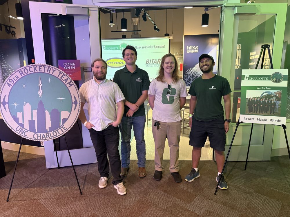 Pictured left to right: Zykov, Boik, Constantino and Nazareth at an outreach event at Discovery Place Charlotte.
