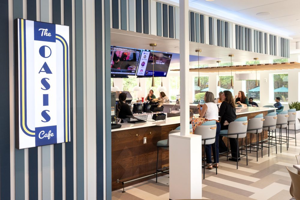 Campus community members gather at The Oasis Cafe in Upper Prospector which opened during the fall 2025 semester