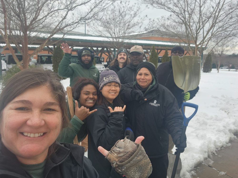 Staff that helped clean up campus during snowstorm